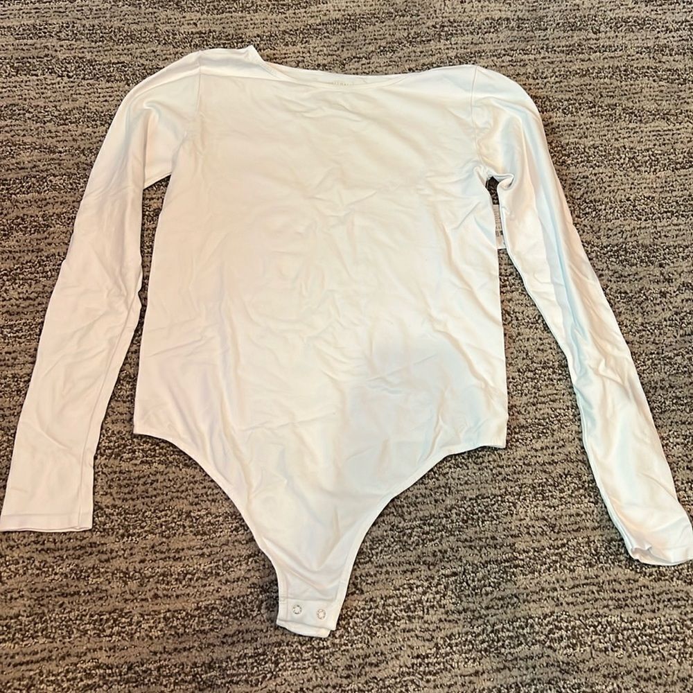 Free People Lost On You Long sleeve Bodysuit M/L White